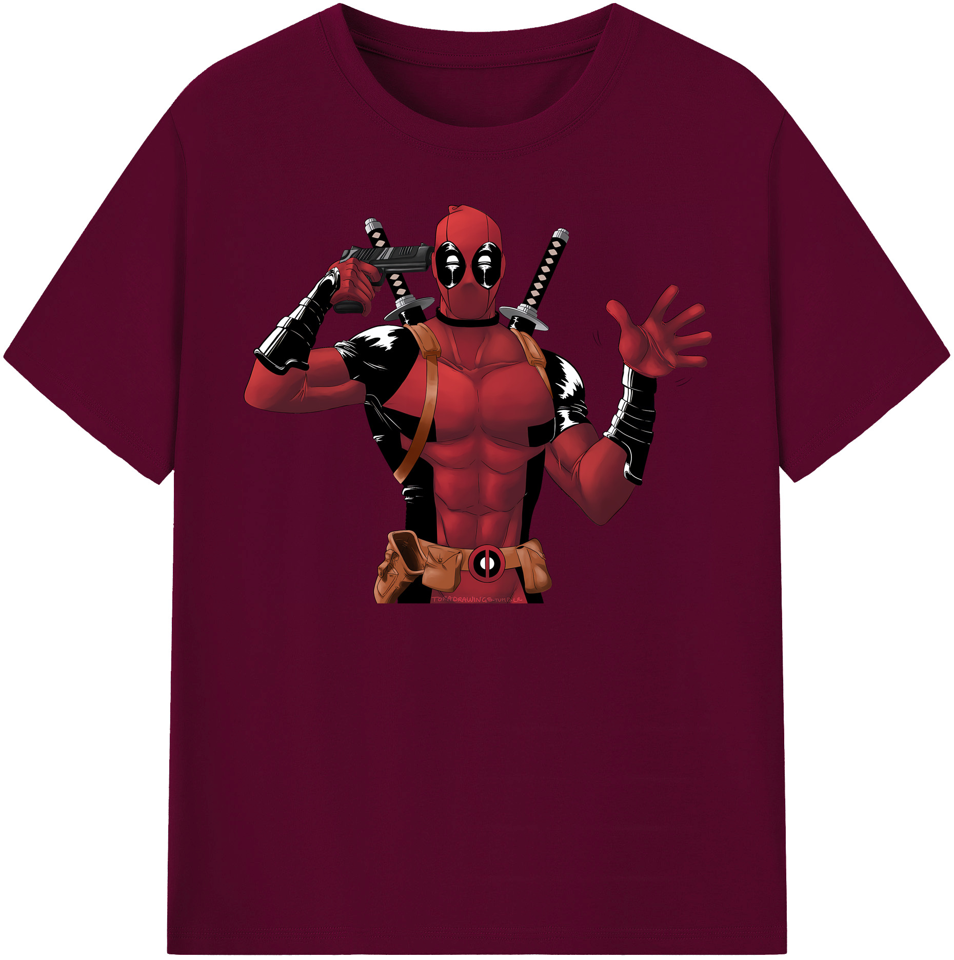 （画像用） Deadpool デッドプール レディースカジュアルプリントTシャツ（綿100％）
